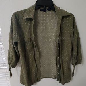 Olive green buttoned up shirt